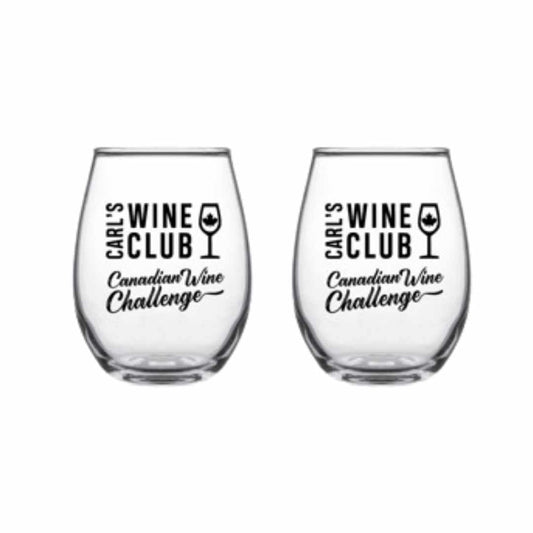 TWO Carl's Wine Club Tumbler Glasses - Carl's Wine Club